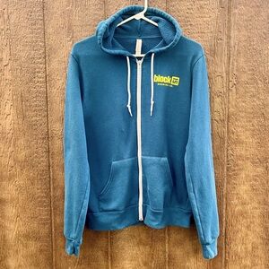 Block 15 Brewing Turquoise Zip Up Hoodie, Size Small